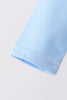 Blue Turkey Embroidery 2pc Jumpsuit Set