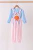 Pink Turkey Embroidery 2pc Jumpsuit Set