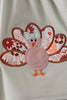 Sage Turkey Applique Bow Bloomer Set
