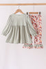 Sage Turkey Applique Ruffle Pants Set