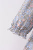 Blue Floral Bow Smocked Bloomer Set