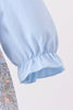 Blue Floral Bow Smocked 2pc Bubble Set