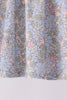Blue Floral Bow Smocked Ruffle Pants Set