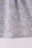 Blue Floral Bow Smocked 2pc Set