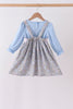 Blue Floral Bow Smocked 2pc Set