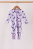 Purple Bow Zip Bamboo Romper
