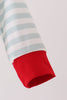 Gray stripe santa french knot romper