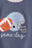 Navy football bow french knot bubble