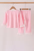 Pink skeleton print ruffle pants set