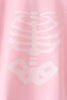 Pink skeleton print ruffle pants set