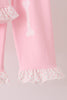 Pink skeleton print ruffle pants set