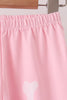 Pink skeleton print ruffle pants set