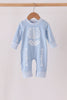 Blue skeleton print romper