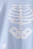 Blue skeleton print romper