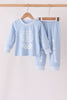 Blue skeleton print pants set