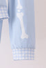Blue skeleton print pants set