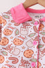 Pink milk cookie bamboo ruffle pajama set
