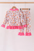 Pink milk cookie bamboo ruffle pajama set
