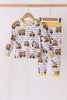 Yellow Construction Trucks Bamboo Pajama Set