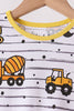 Yellow Construction Trucks Bamboo Pajama Set