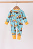 Construction Trucks Zip Bamboo Romper