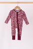 Pink leopard bamboo zipper romper