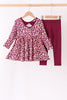 Pink leopard bamboo pants set