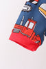 Navy tractor print bamboo pajama set