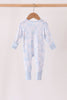 Blue dog bamboo zipper romper