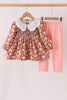 Floral Smocked Lace Pants Set