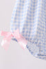 Blue ghost embroidery gingham bubble