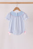 Blue ghost embroidery gingham bubble