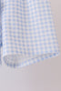 Blue ghost embroidery gingham shorts set