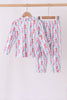 Green bow christmas tree bamboo pajama set