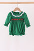 Forest bow smocked ruffle bubble