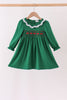 Forest bow smocked ruffle dress