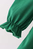 Forest bow smocked ruffle dress