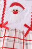 Red Plaid Santa Smocked Bow Bubble