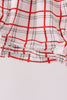 Red Plaid Santa Smocked Bow Bubble