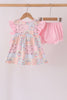 Pink pumpkin ruffle bloomer set
