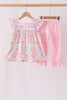 Pink pumpkin ruffle pants set