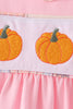 Pink pumpkin embroidery ruffle pants set