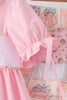 Pink pumpkin embroidery ruffle bloomer set