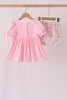 Pink pumpkin embroidery ruffle bloomer set