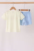 Yellow stripe pumpkin embroidery shorts set