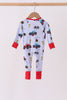 Blue Racing Car Bamboo Romper