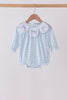 Blue bow embroidery bubble