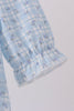 Blue bow embroidery bubble