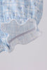 Blue bow embroidery bubble