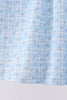 Blue bow embroidery pants set
